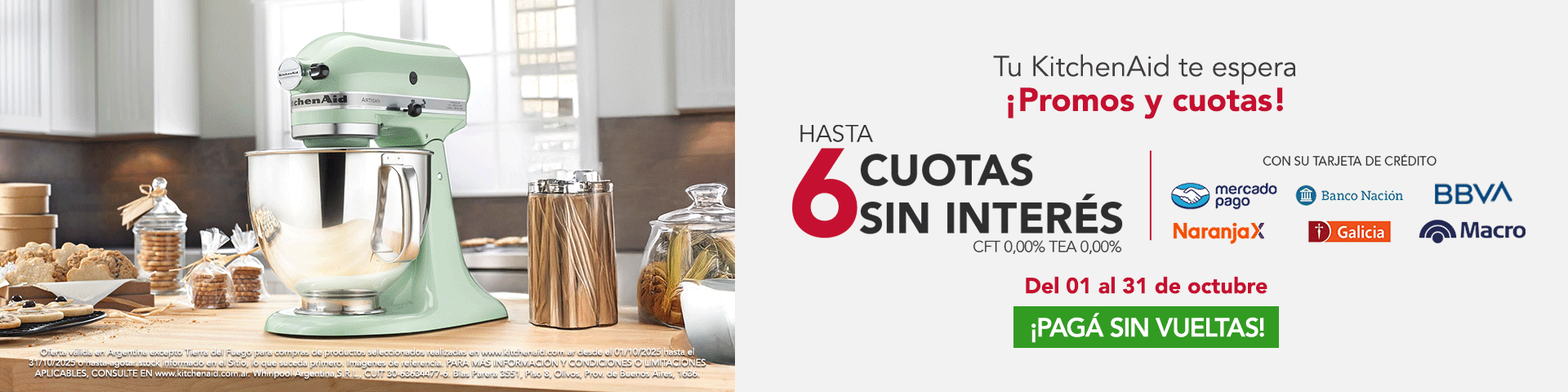 Hasta 6 cuotas sin interés
