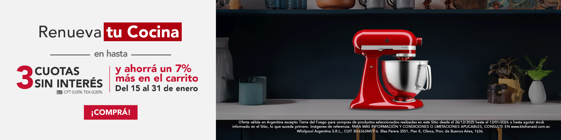 Hasta 3 Cuotas sin interés